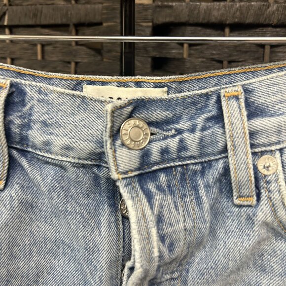 Agolde Dee Denim High Rise Distressed Jean Shorts Size 28 - Picture 5 of 8